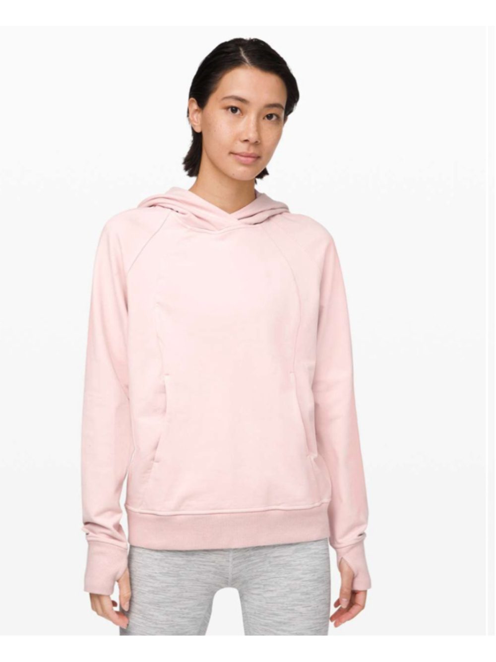 Lululemon Scuba Hoodie Pink Pullover Thumbhole Sweatshirt Womens 6